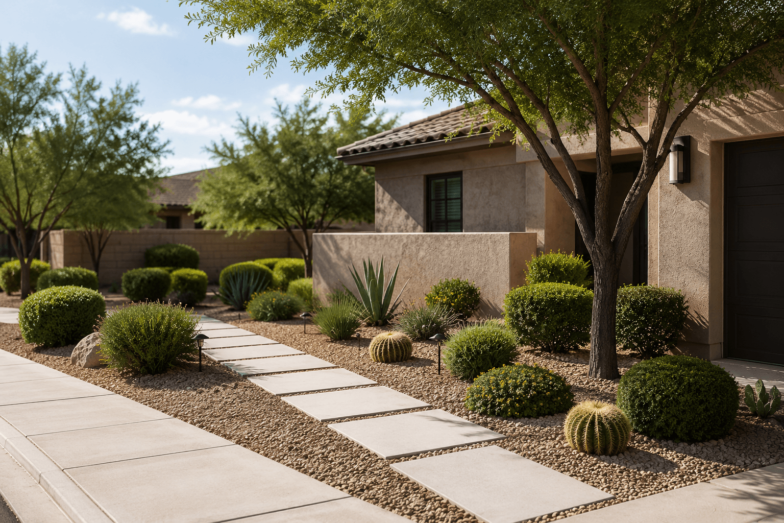 A freshly finished front yard